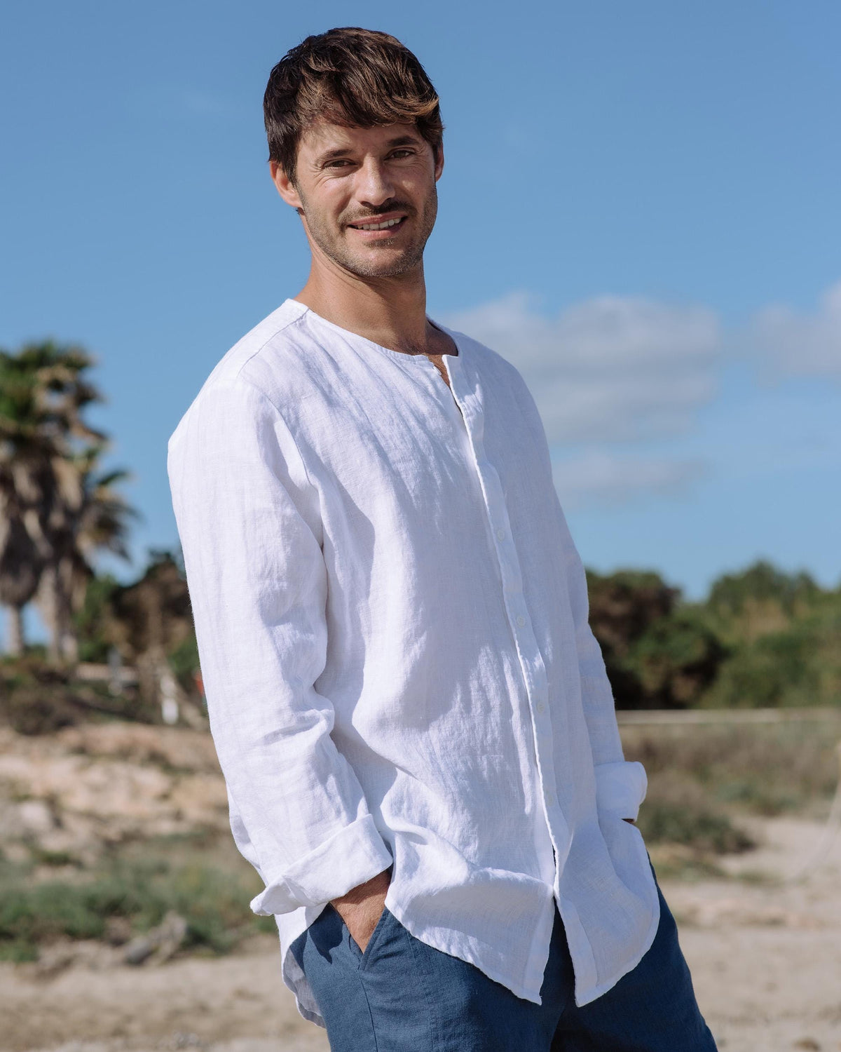 Colt Black Linen Button-Down Shirt — view 4