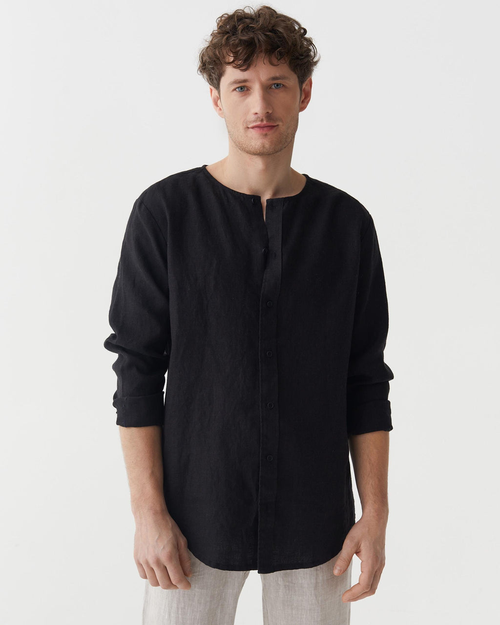Colt Black Linen Button-Down Shirt — Wakefield's
