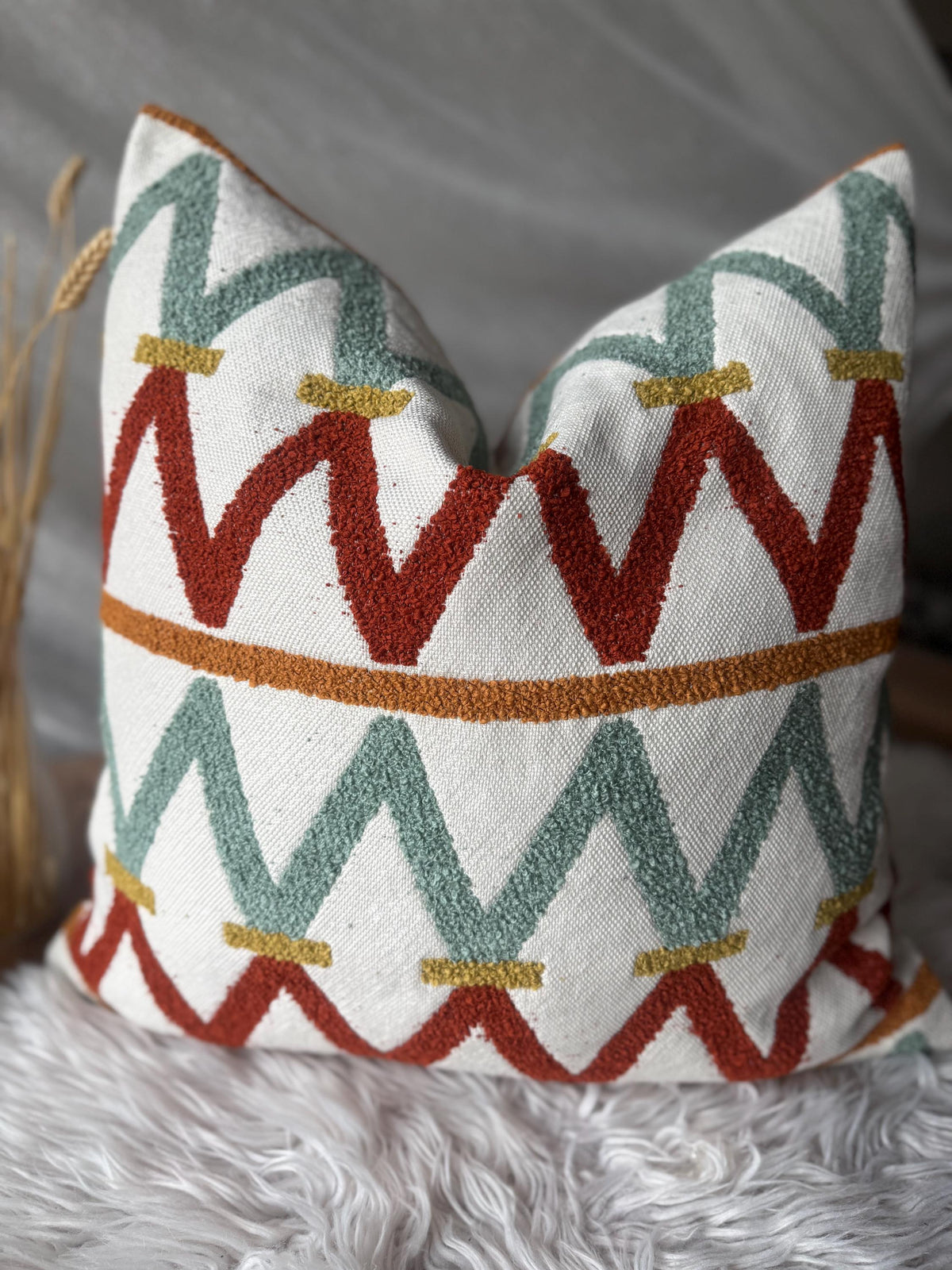 Heather Cream Linen Pillow Cover — view 5