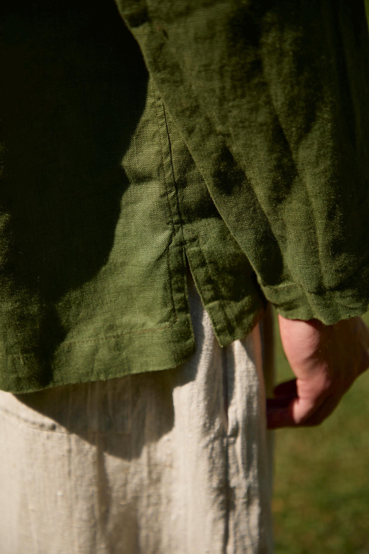 Theo Olive Linen Shirt — view 5