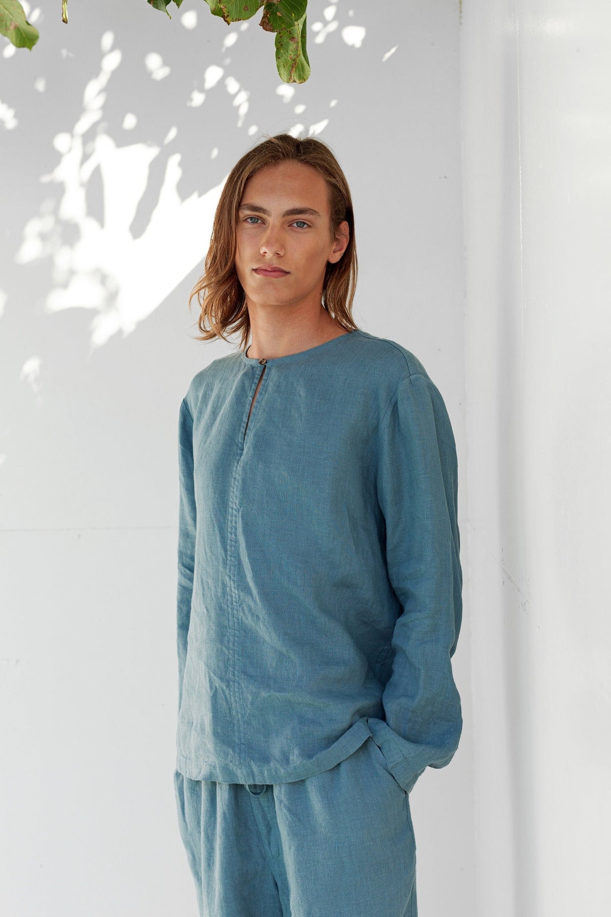 Jasper Teal Linen Shirt — Wakefield's