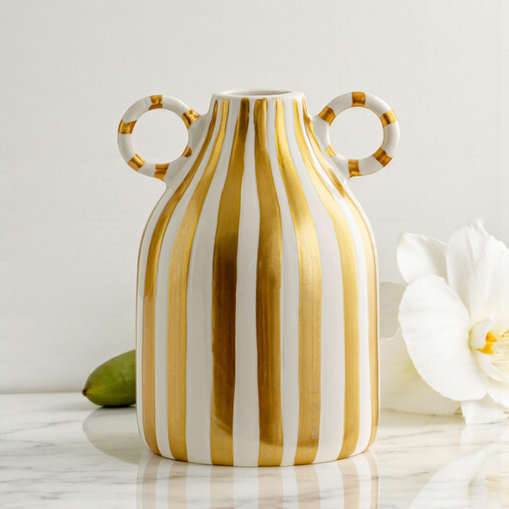Rosemary Striped Ceramic Vase — view 4