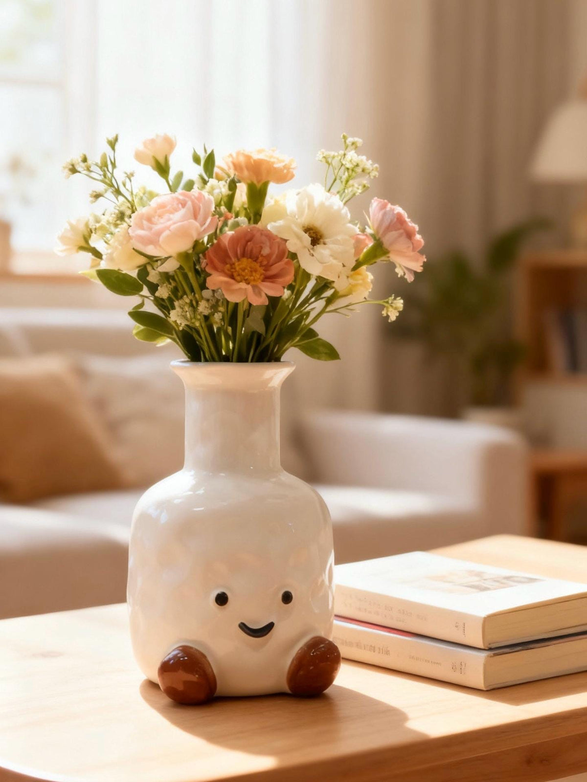 Sorrel Beige Ceramic Vase — view 3