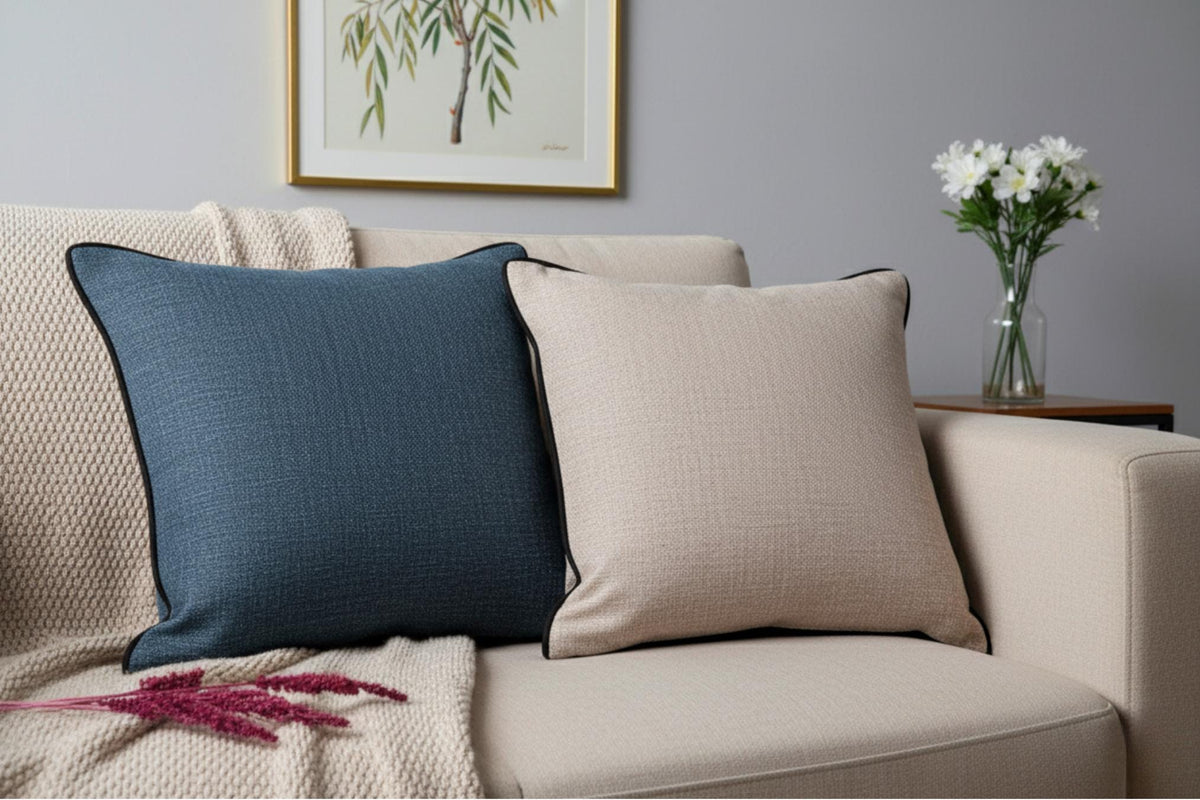 Meadow Navy Linen Pillow Cover — view 2