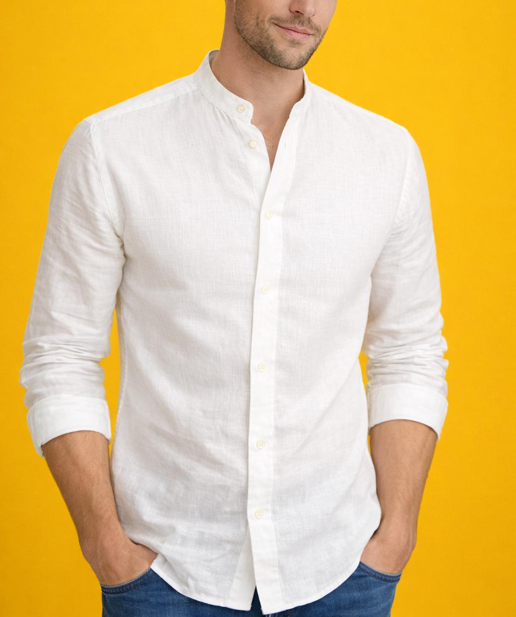 Rhett Olive Linen Shirt — view 6