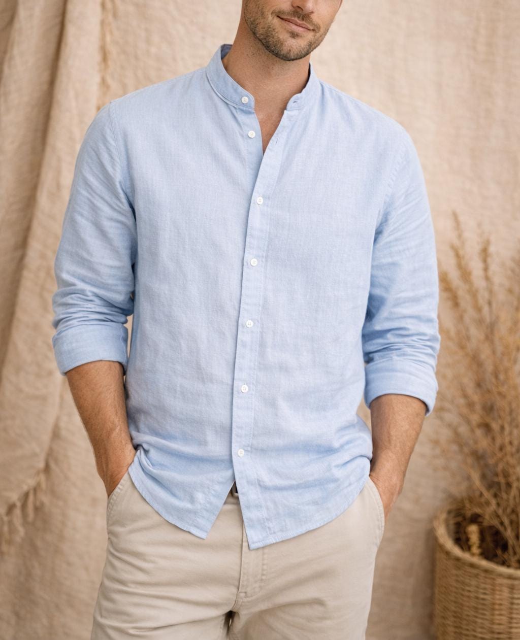Rhett Olive Linen Shirt — view 4