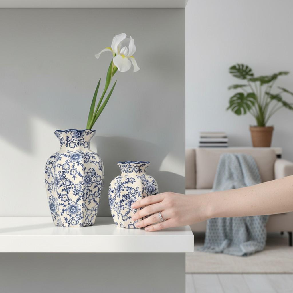 Myrtle Floral Ceramic Vase — view 3