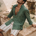 Ward Green Linen Button-Down Shirt — Wakefield's