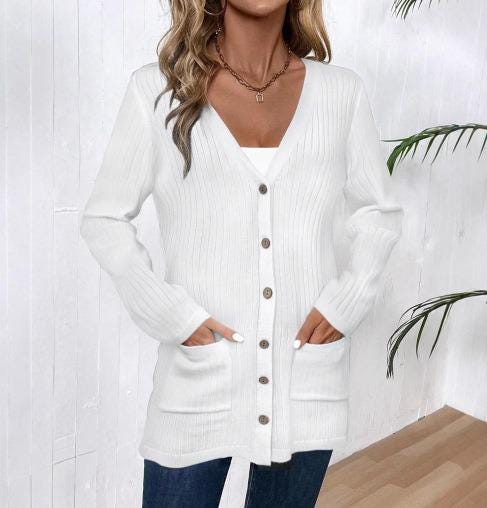 Blair White Knit Cardigan — view 5