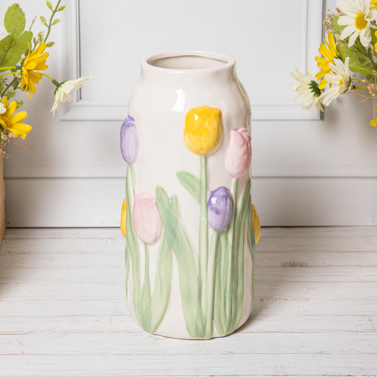 Hollow Floral Ceramic Vase — view 2