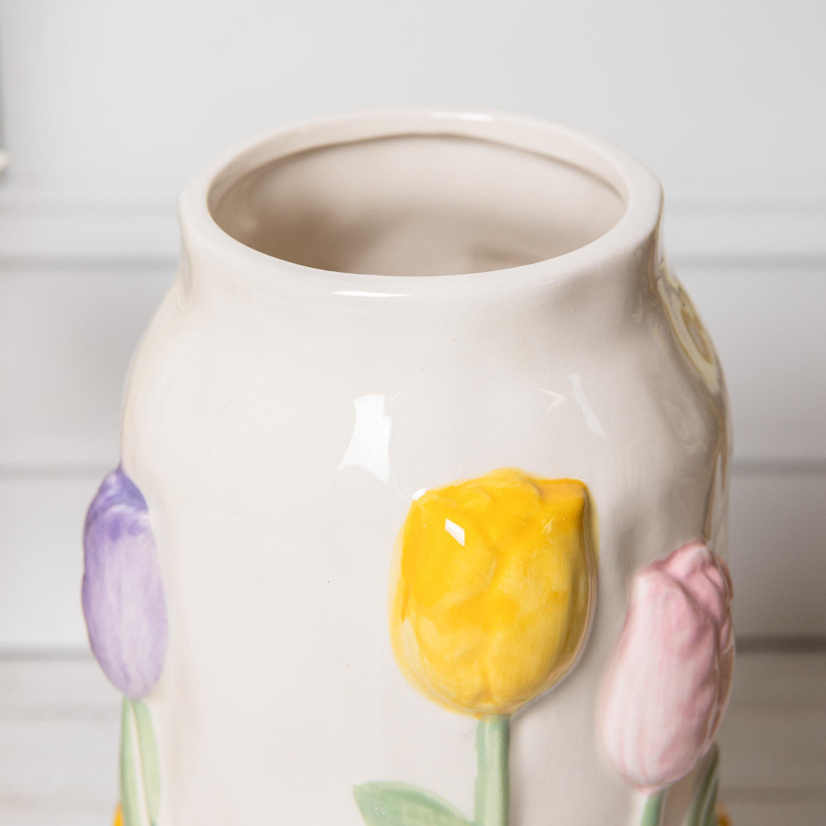 Hollow Floral Ceramic Vase — view 4