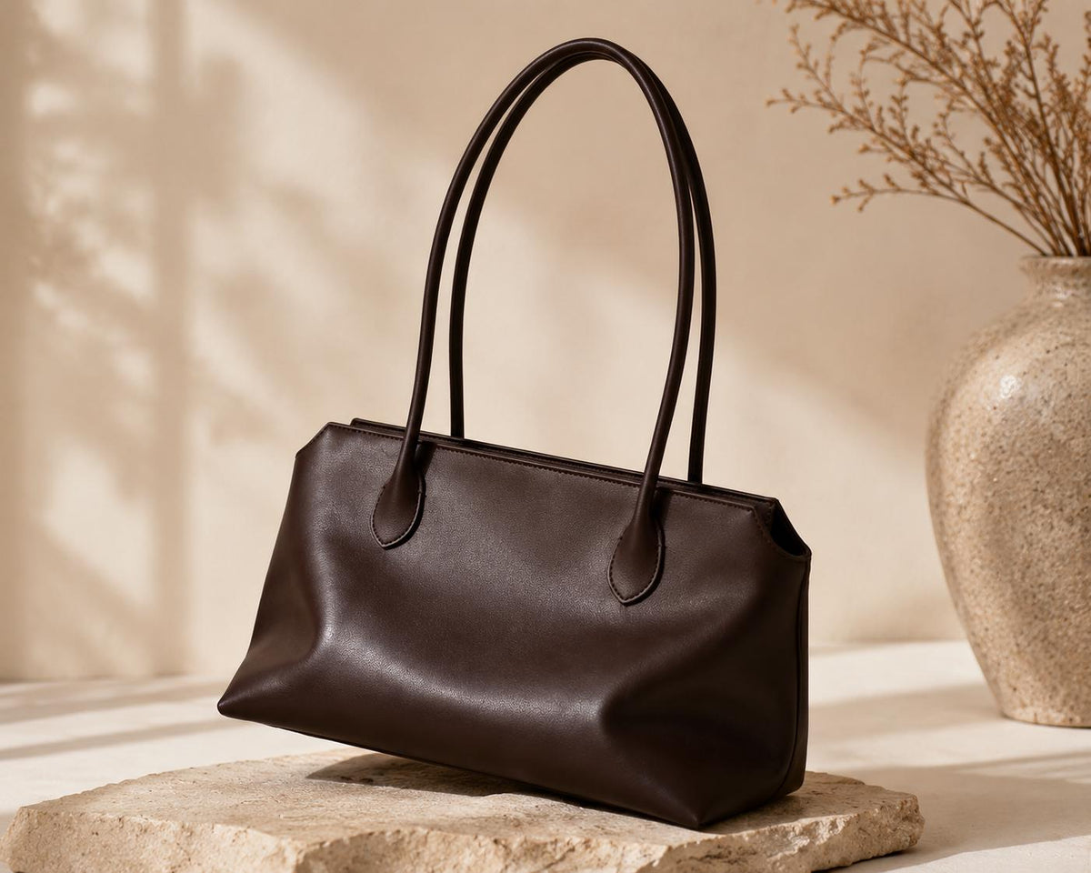 Ivy Beige Leather Tote Bag — view 3