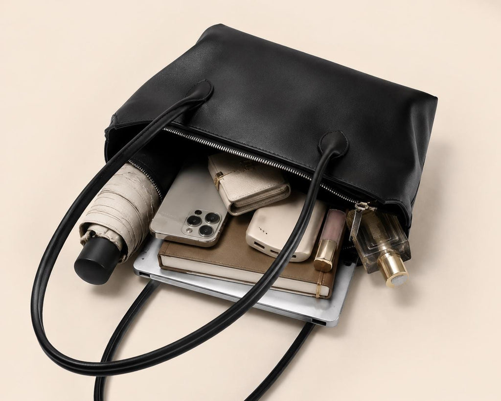 Ivy Beige Leather Tote Bag — view 4