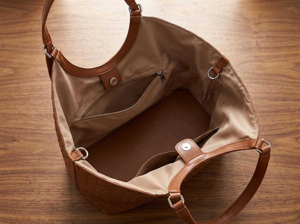 June Beige Leather Tote Bag — view 4