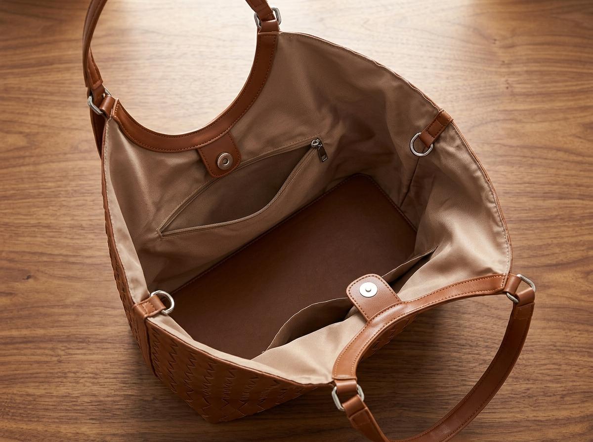 June Beige Leather Tote Bag — view 4