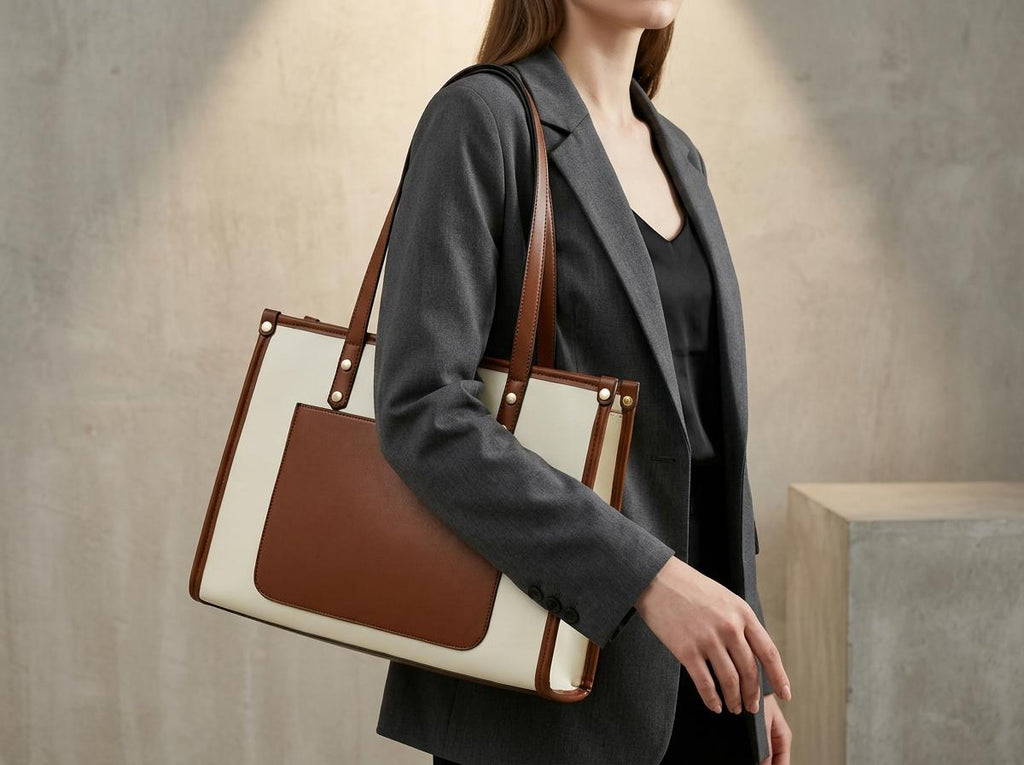 Winnie Burgundy Vegan Leather Tote Bag — view 2