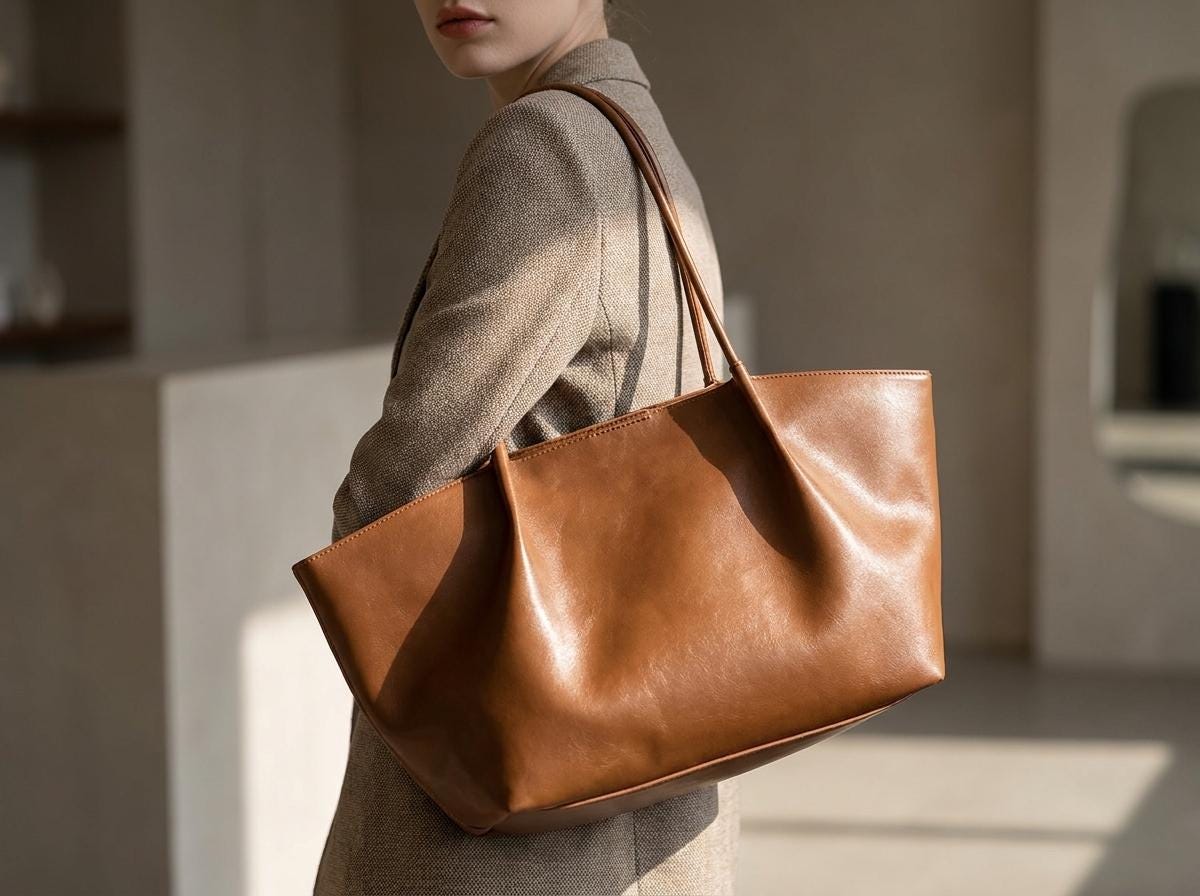 Nina Brown Leather Tote Bag — Wakefield's