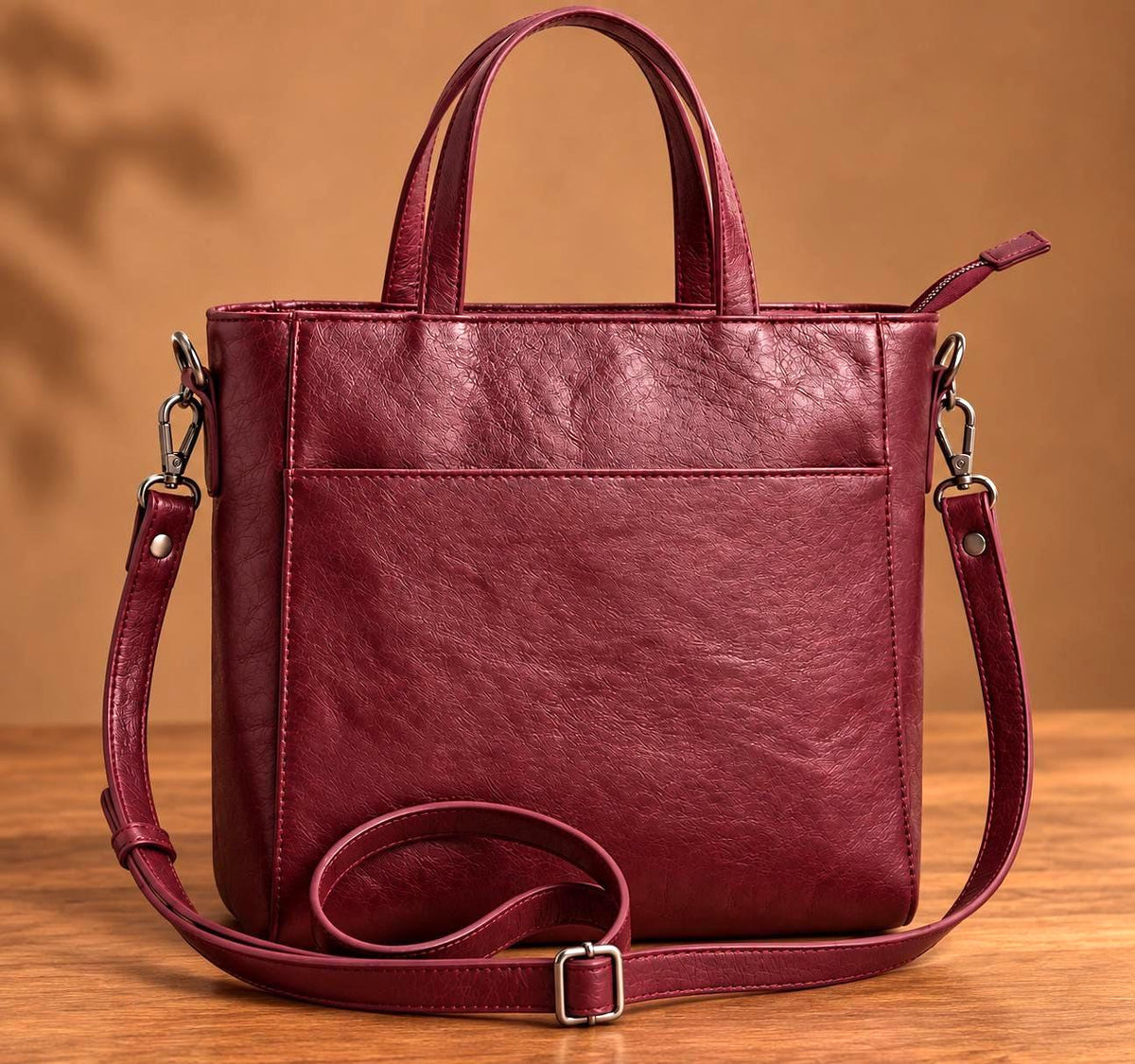 Viola Burgundy Leather Tote Bag — Wakefield's