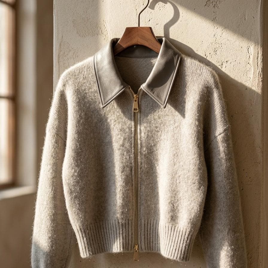 Lena Gray Knit Cardigan — view 2