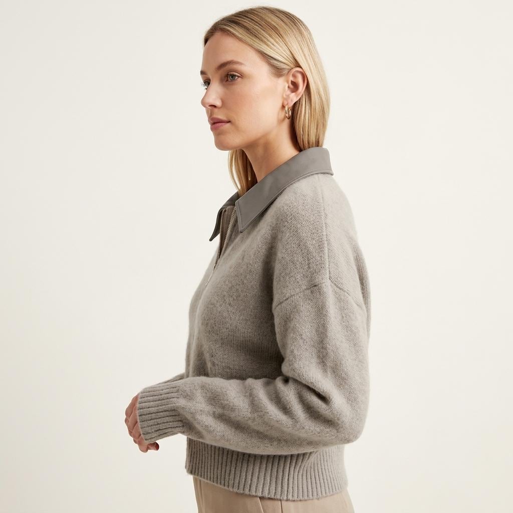 Lena Gray Knit Cardigan — view 5