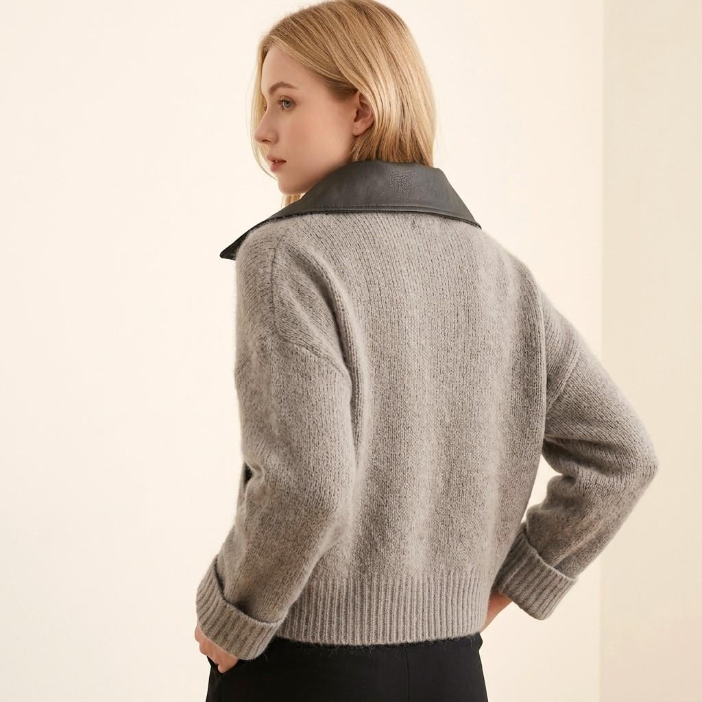 Lena Gray Knit Cardigan — view 4