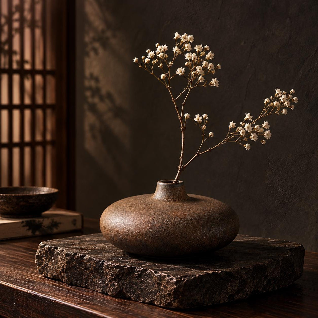 Clover Black Ceramic Vase — view 3
