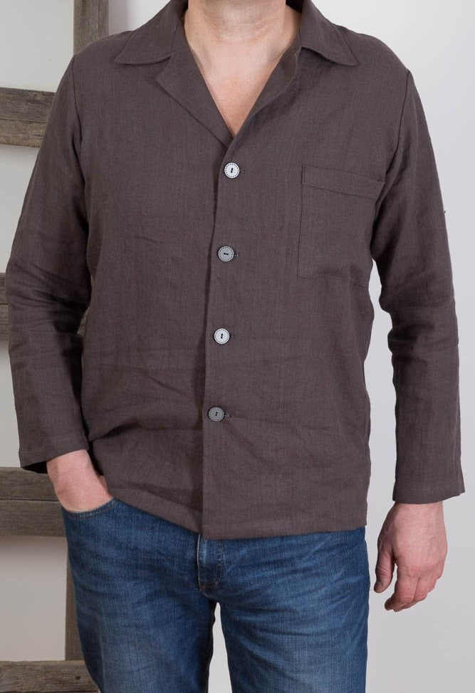 Nash Navy Linen Shirt — view 3